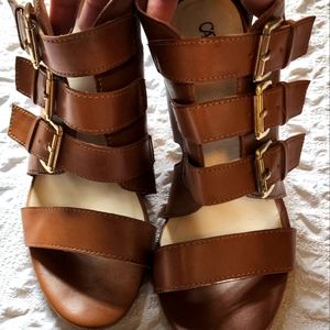 Buckled Open Toed Heels w Zipper SIZE IS UNSURE- Please read description!!!!